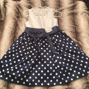 Dress polka dot size 10 PERFECT navy white